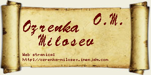 Ozrenka Milošev vizit kartica